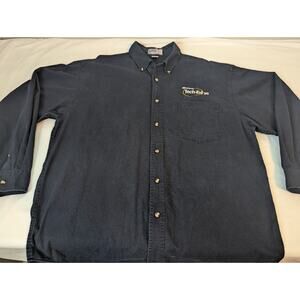 Vintage '99 Microsoft Tech Ed Shirt Size L Navy Button Down Long Sleeves
